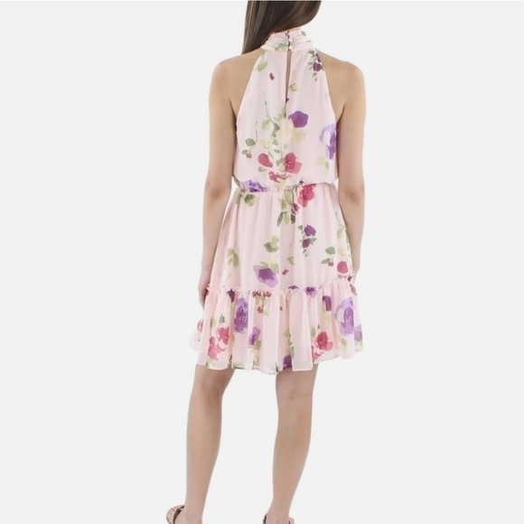 Ralph Lauren Floral Pink Halter Top Mini Dress Sizes 10 12 and 14 NWT - Picture 3 of 17